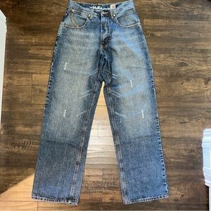 30x32 Muka Denim Dark Wash Distressed Jeans